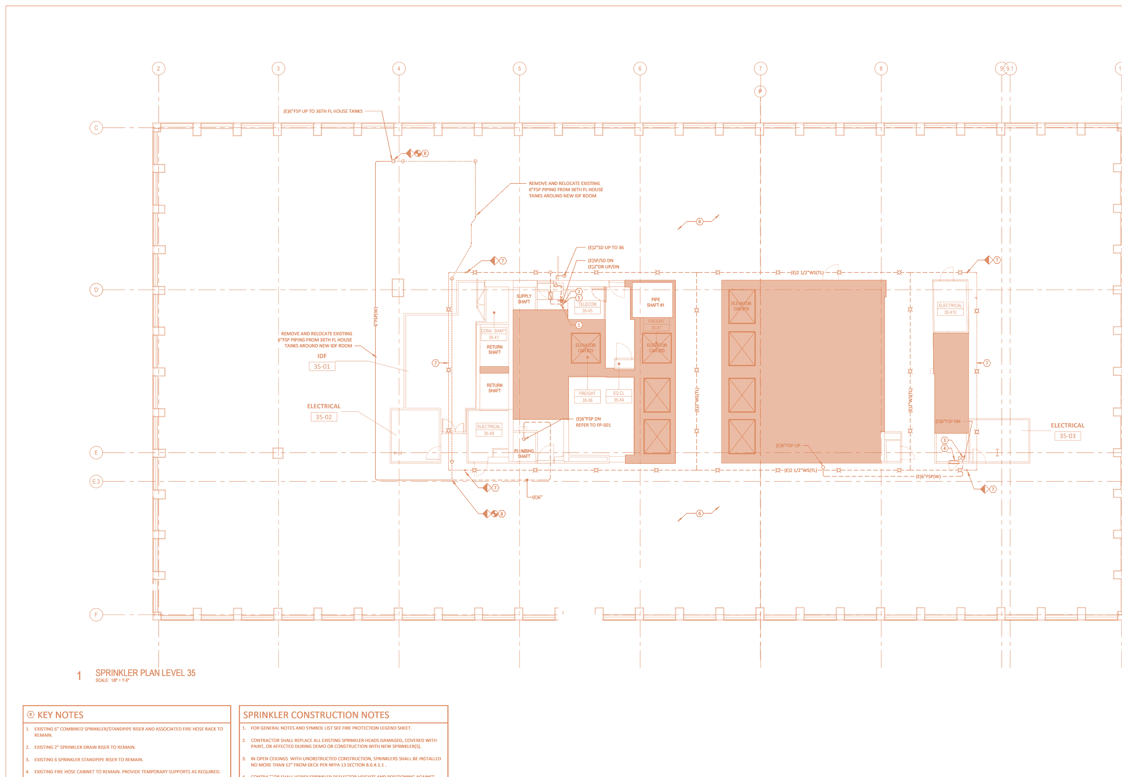 Floor 35 fire protection plan layer