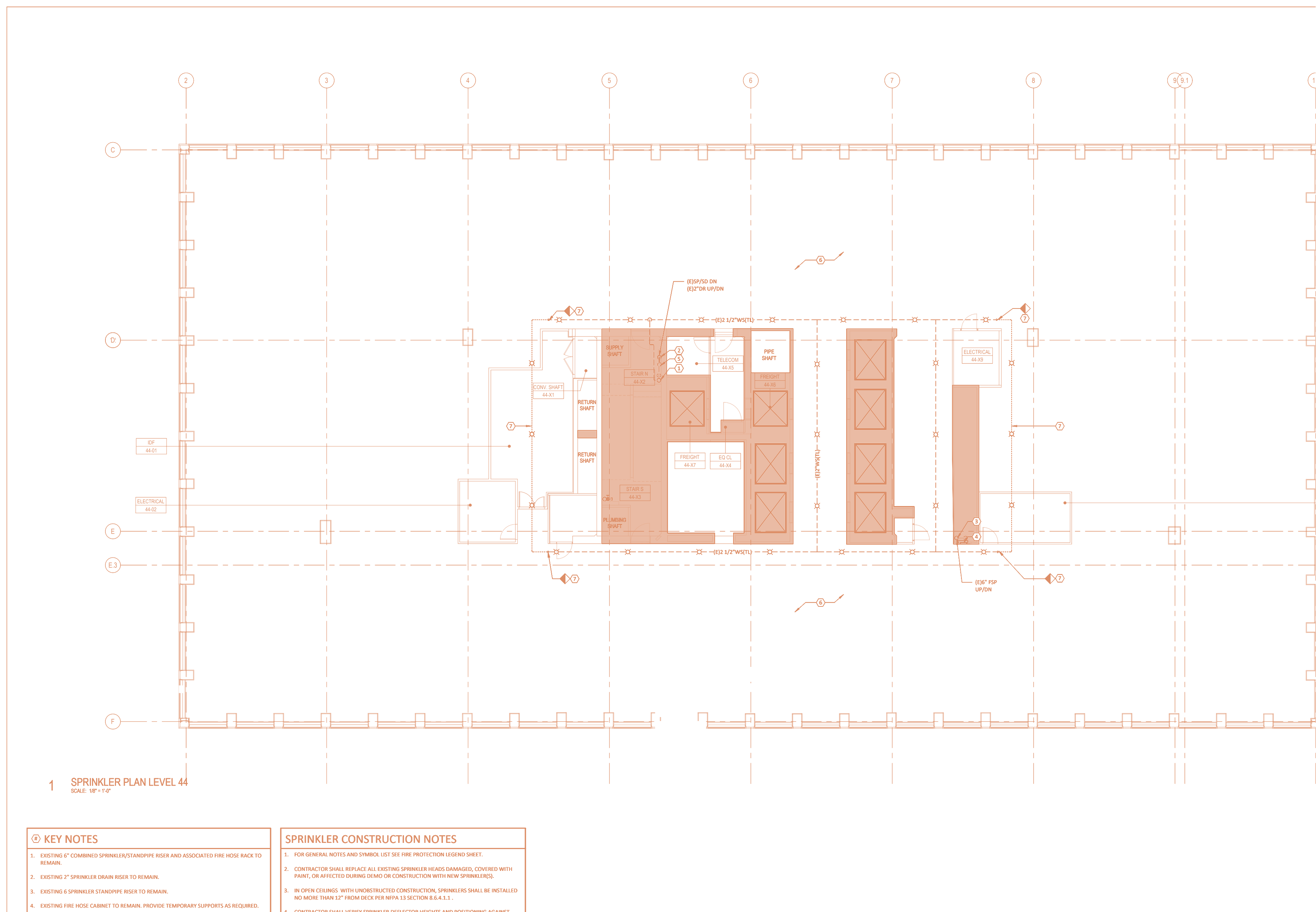 Floor 44 fire protection plan layer
